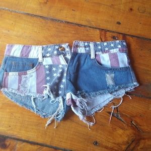 Patriotic jean shorts